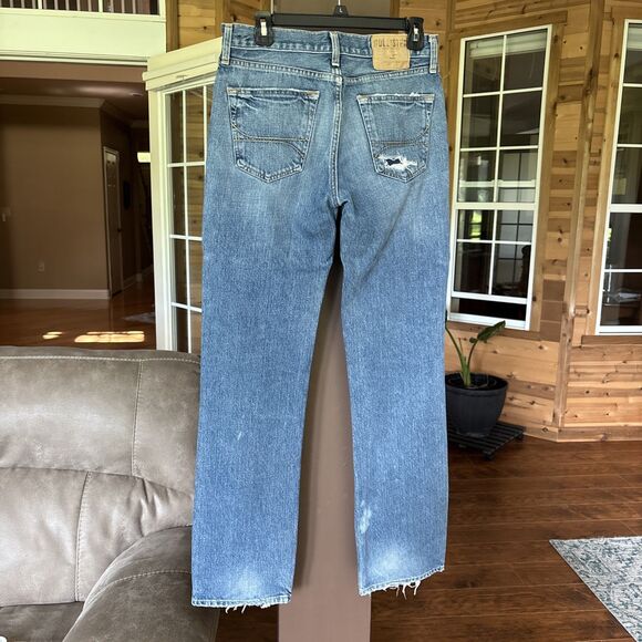 Hollister Jeans Men 30X34 Blue Distressed Worn Street School Casual Work Ranch - Picture 4 of 9